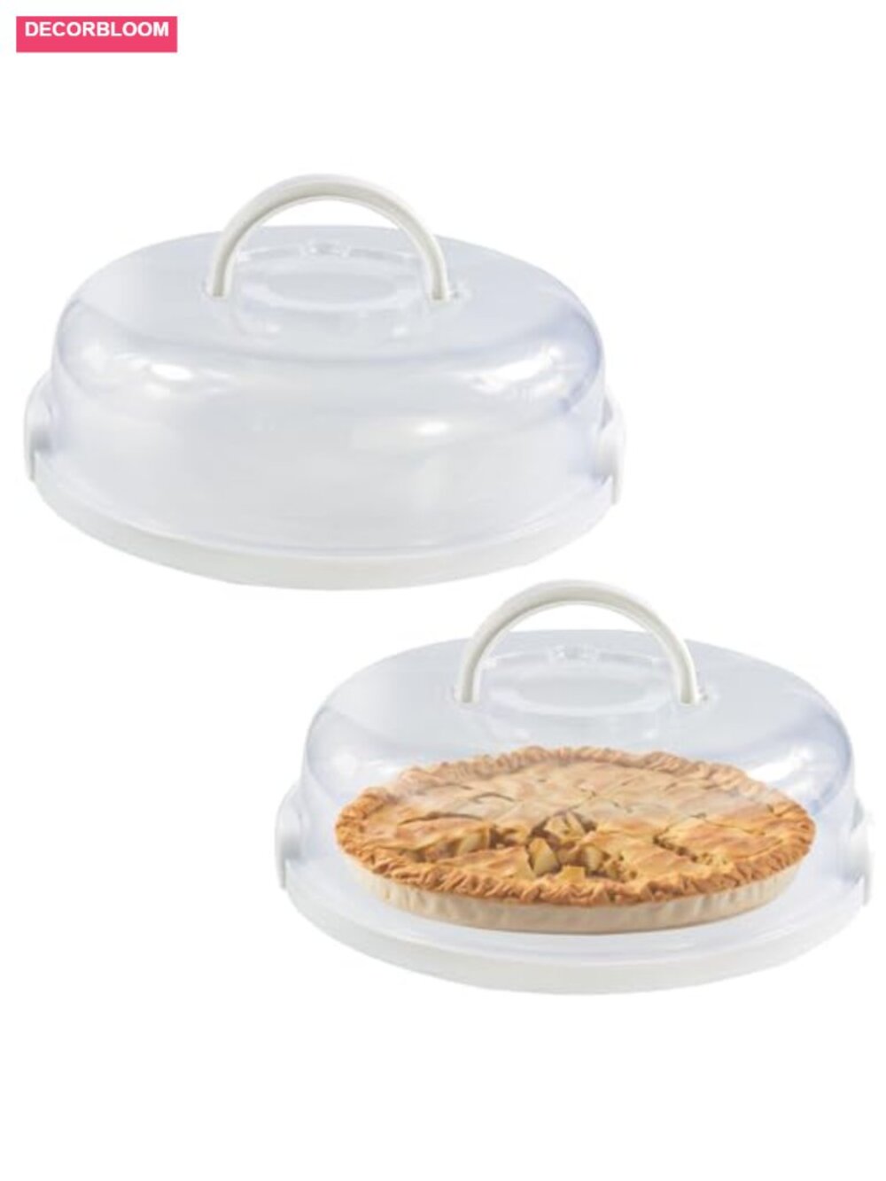 2Pc Pie Carrier with Lid Portable Cheesecake Carrier 12 Inch